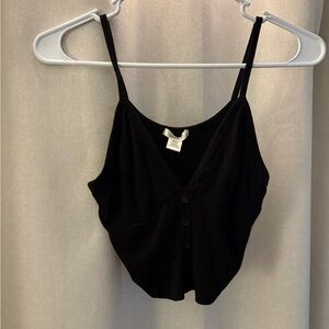 Bozzolo Black Camisole with Buttons